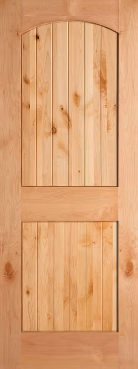 2-Panel Arch V-Groove Knotty Alder
